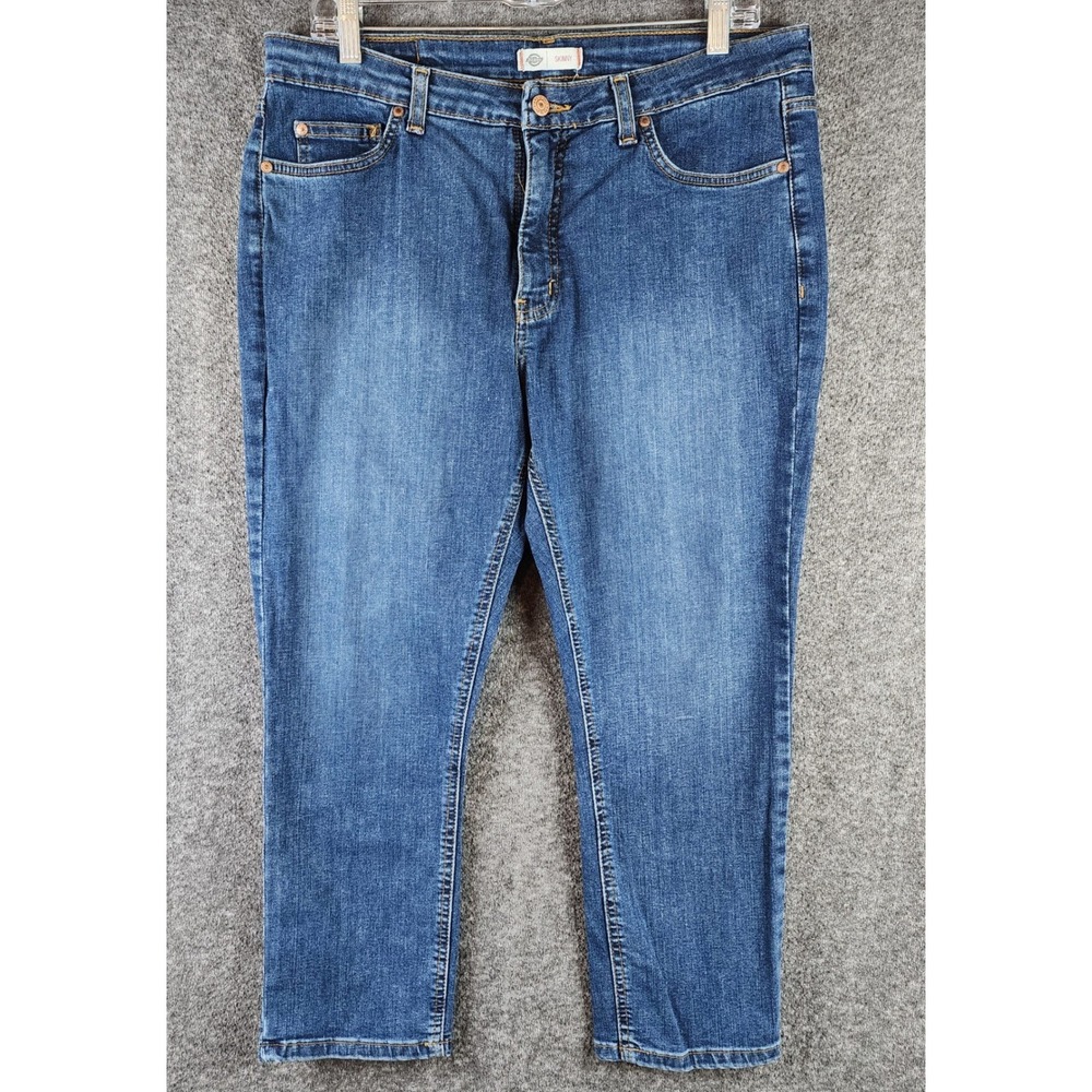 Dickies Jeans Womens 14 Skinny Blue Medium Wash Stretch Denim EUC